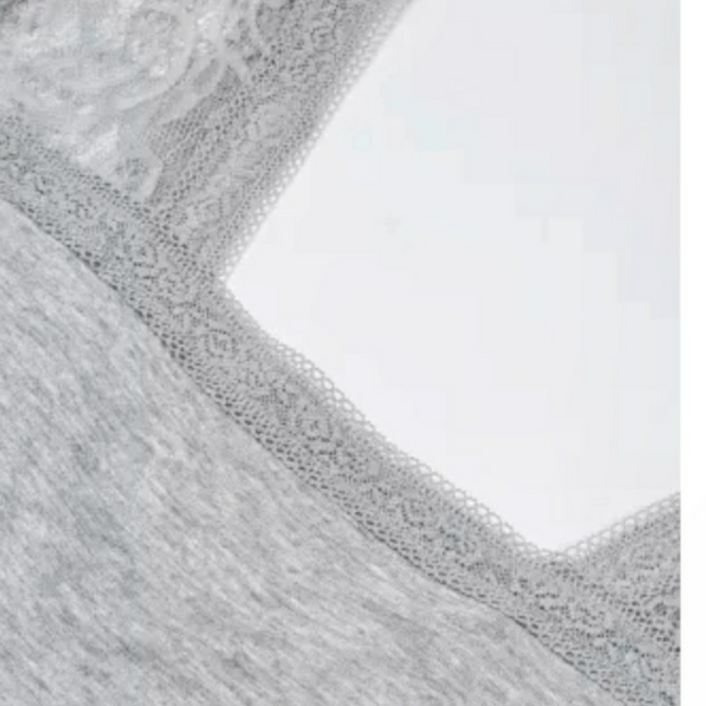 ANGEL Wings Gypsy Grey Lace Sleeve V Neck Tee NWT - Picture 6 of 10